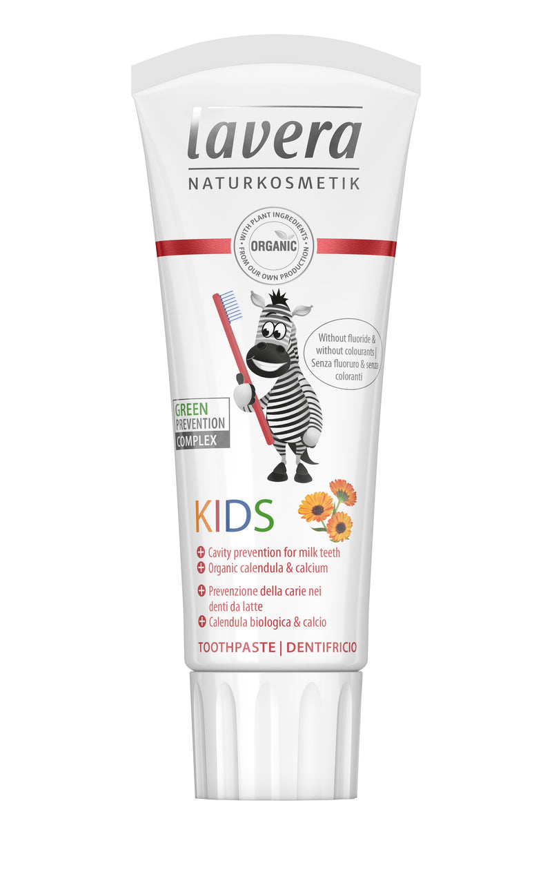 Lavera Kids Toothpaste - Organic Calendula and Calcium - Fluoride Free - 75ml