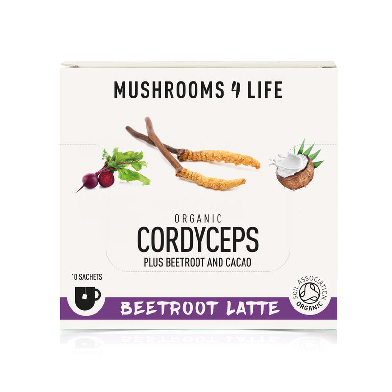 Mushrooms4Life Organic Cordyceps - Beetroot Latte Sachets