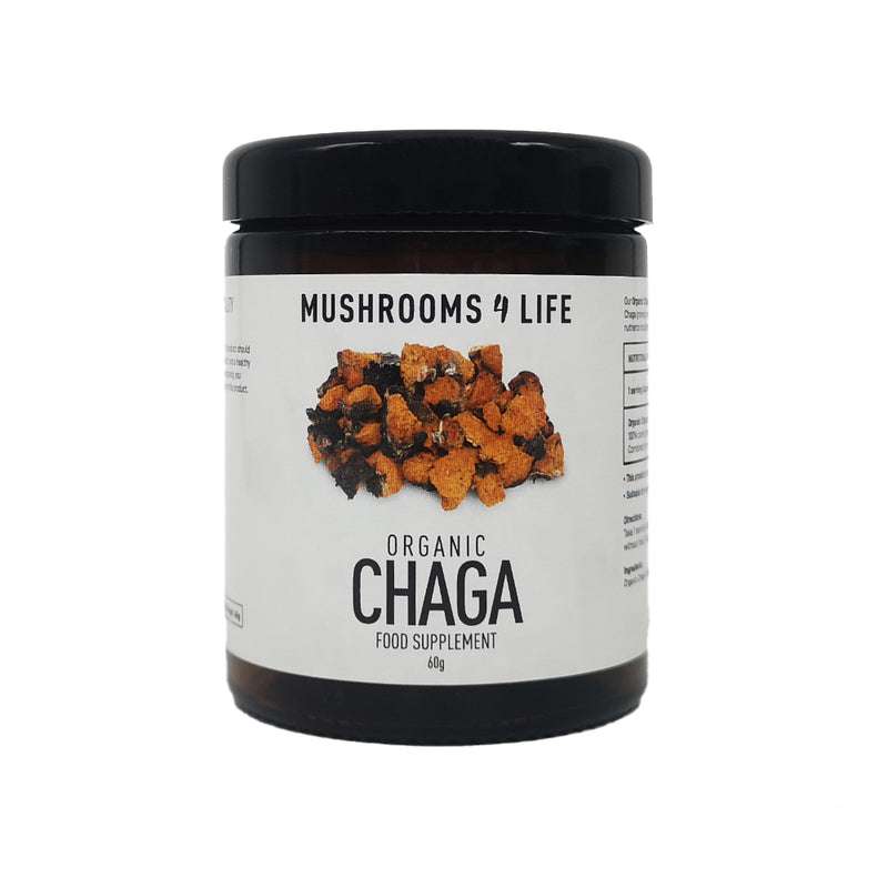Organic Chaga Powder - Amber Glass
