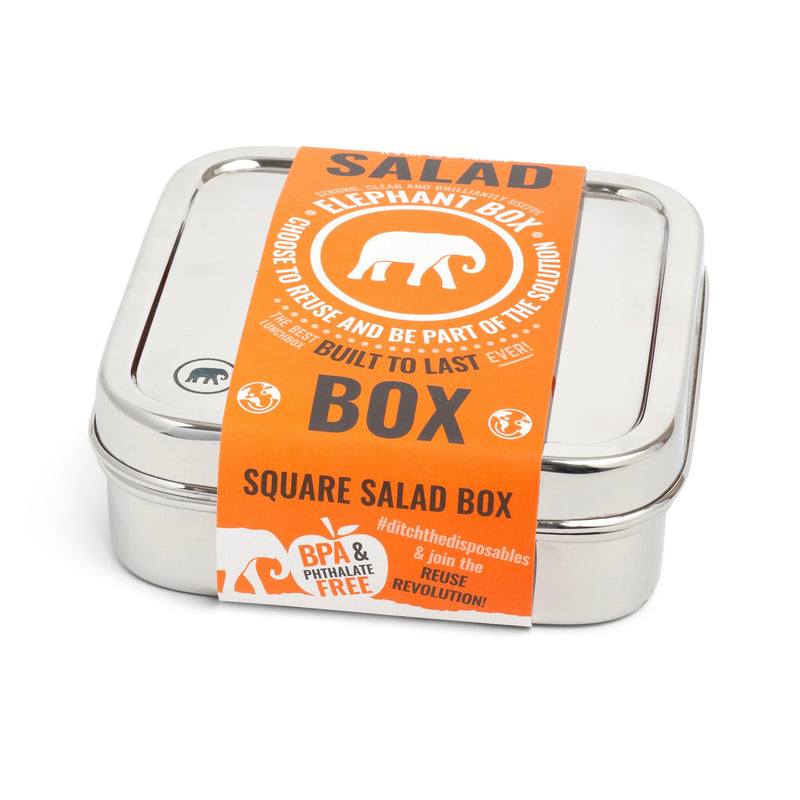 Elephant Box Stainless Steel Square Salad Box 600ml