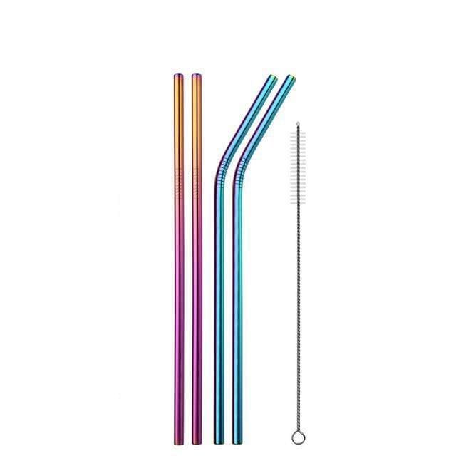 OneLife Rainbow 5-Pack Metal Straws