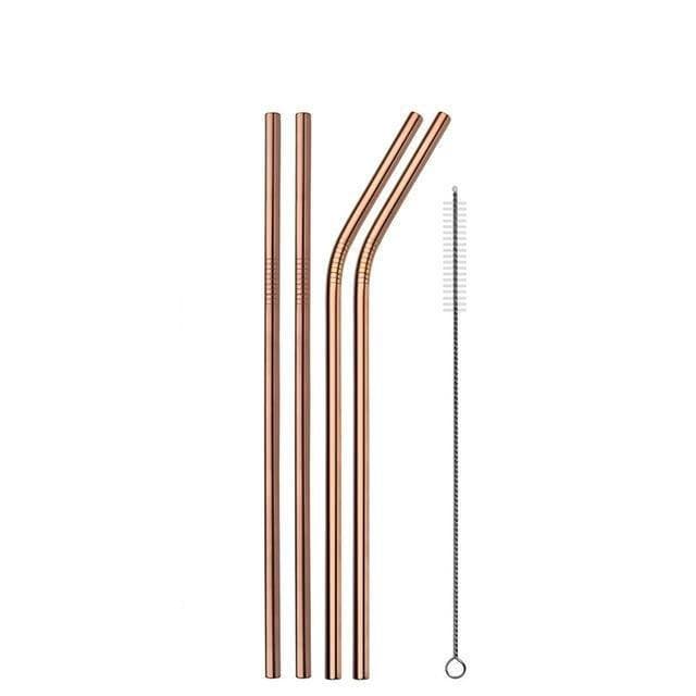 OneLife Rose Gold 5-Pack Metal Straws