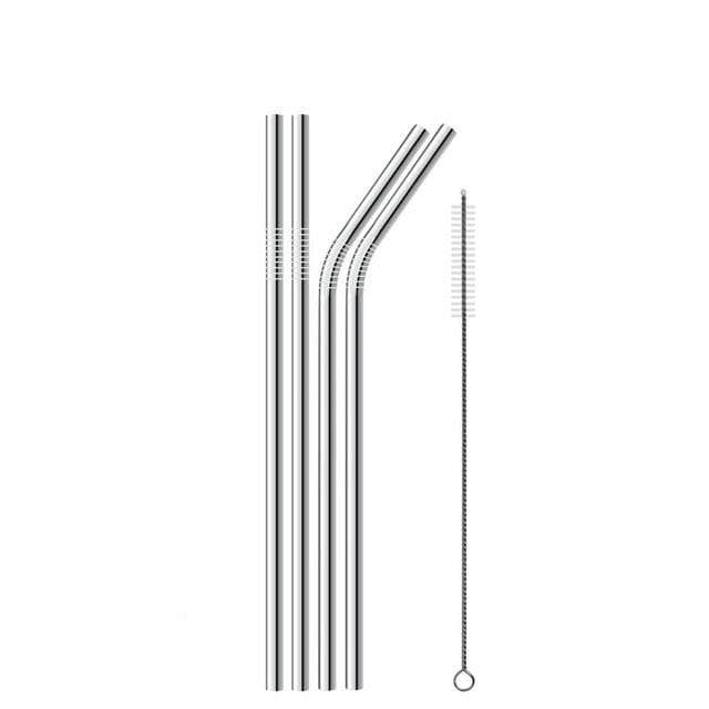 OneLife Silver 5-Pack Metal Straws