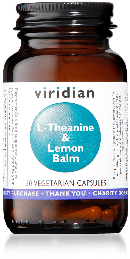 Viridian L-Theanine (200mg) and Lemon Balm, 30 Veg Capsules