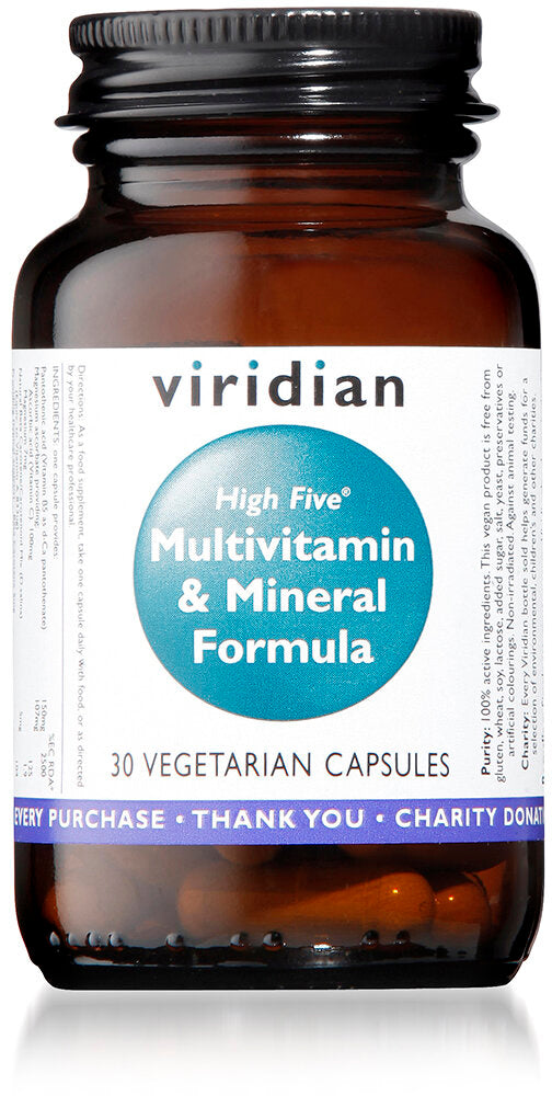 Viridian HIGH FIVE Multivit & Mineral Formula, 30 Veg Capsules