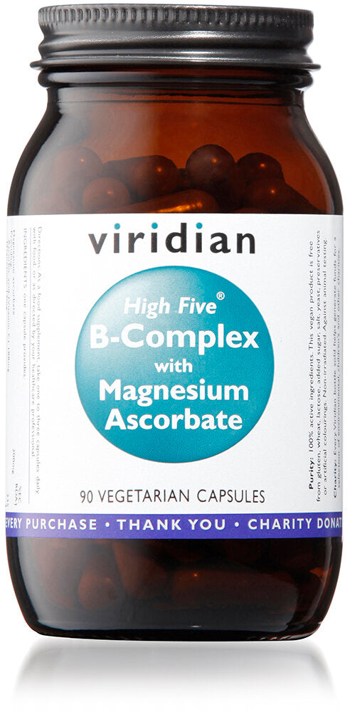Viridian HIGH FIVE B-Complex w/ Mag Ascorbate, 90 Veg Capsules