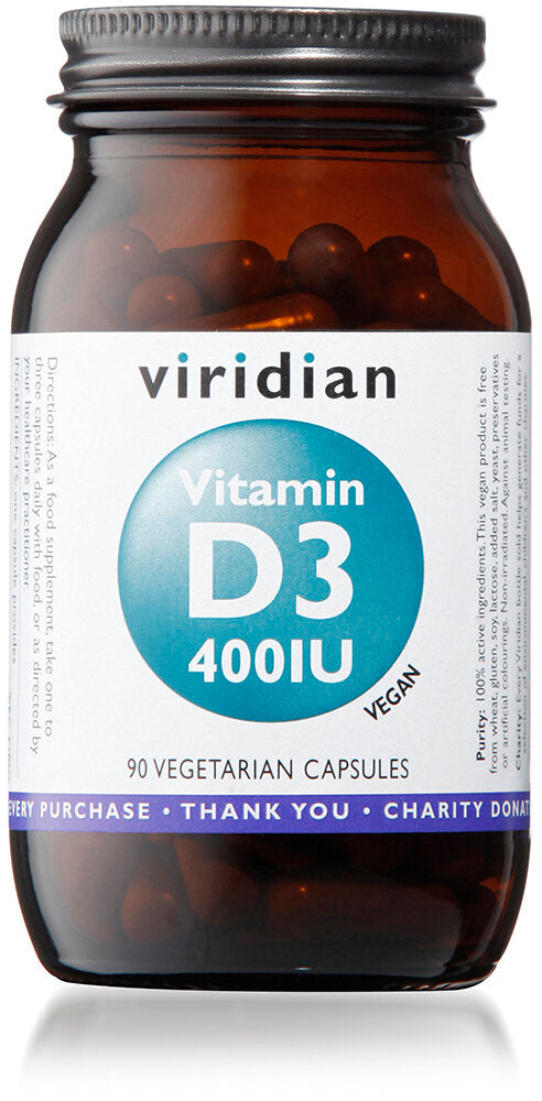 Viridian Vitamin D3  400iu, 90 Veg Capsules