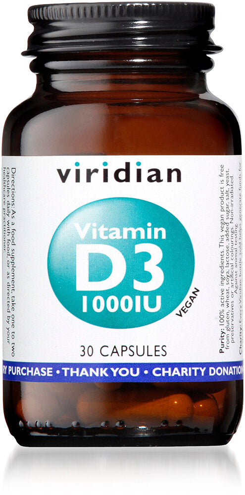 Viridian Vitamin D3 1000iu, 30 Veg Capsules