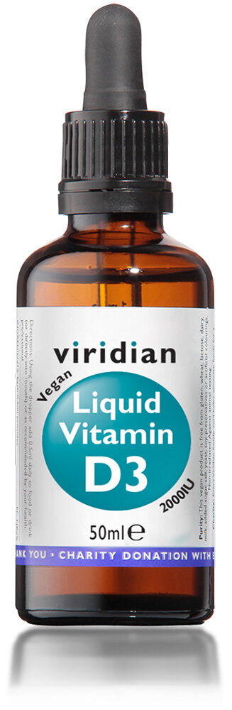 Viridian Liquid Vitamin D3 2000iu Drops, 50ml