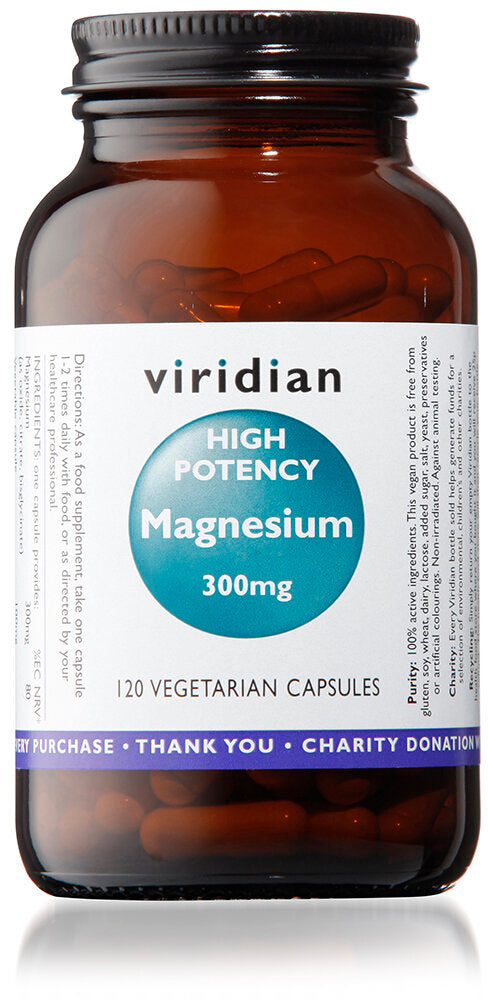 Viridian Hi-Potency Magnesium 300mg, 120 Veg Capsules