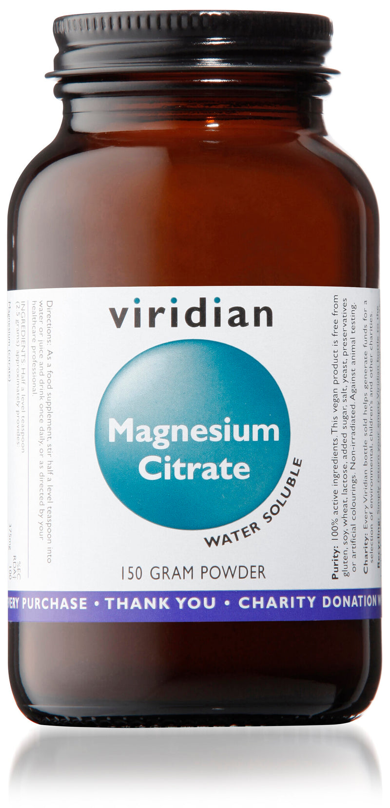 Viridian Magnesium Citrate Powder, 150g