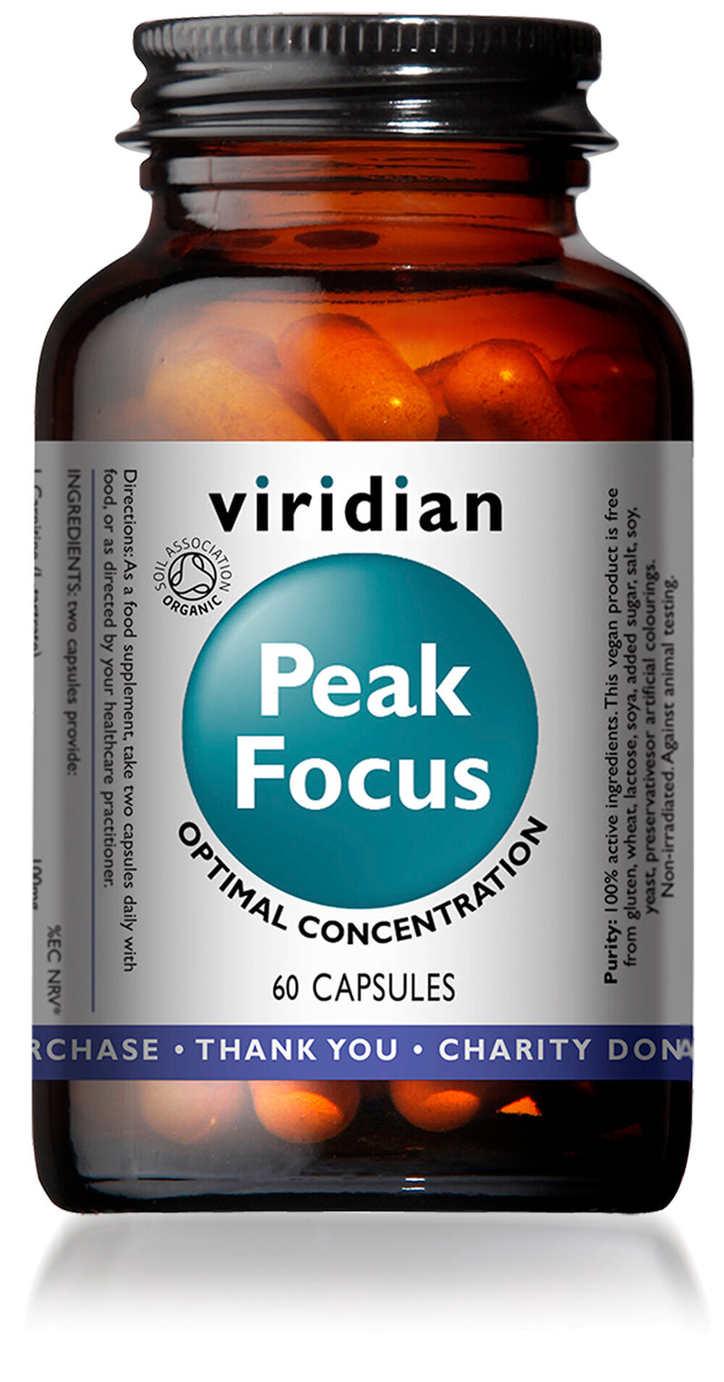 Viridian Peak Focus Organic, 60 Veg Capsules