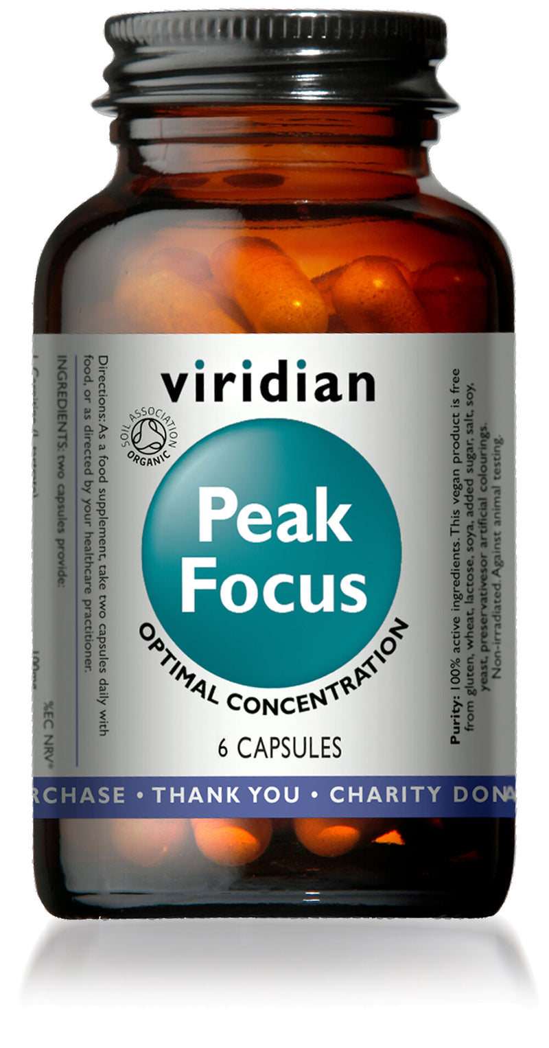 Viridian Peak Focus Organic, 6 Veg Capsules