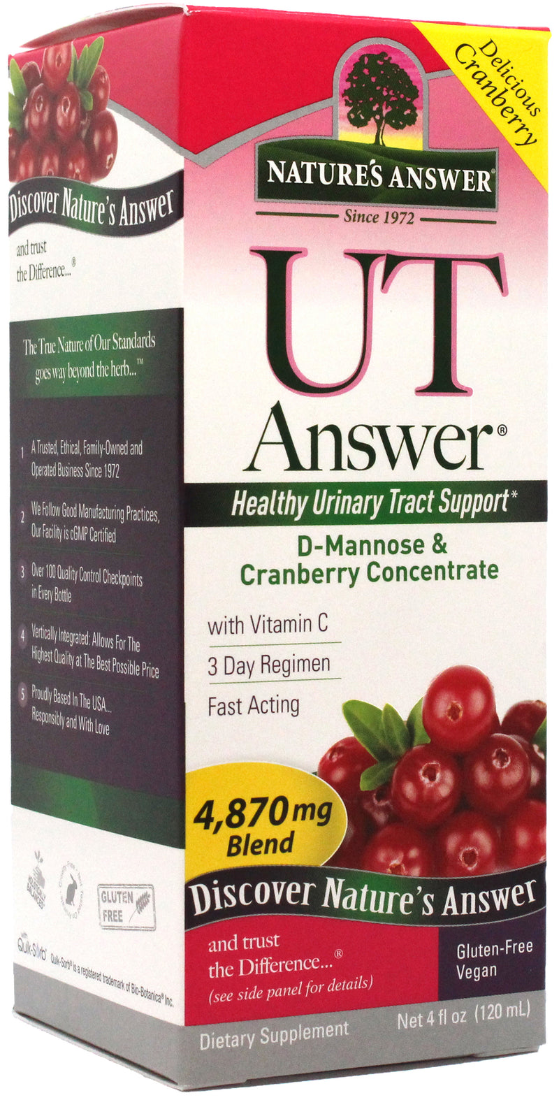 Nature’s Answer UTI Ans D-Mannose & Cranberry (Alcohol-Free)