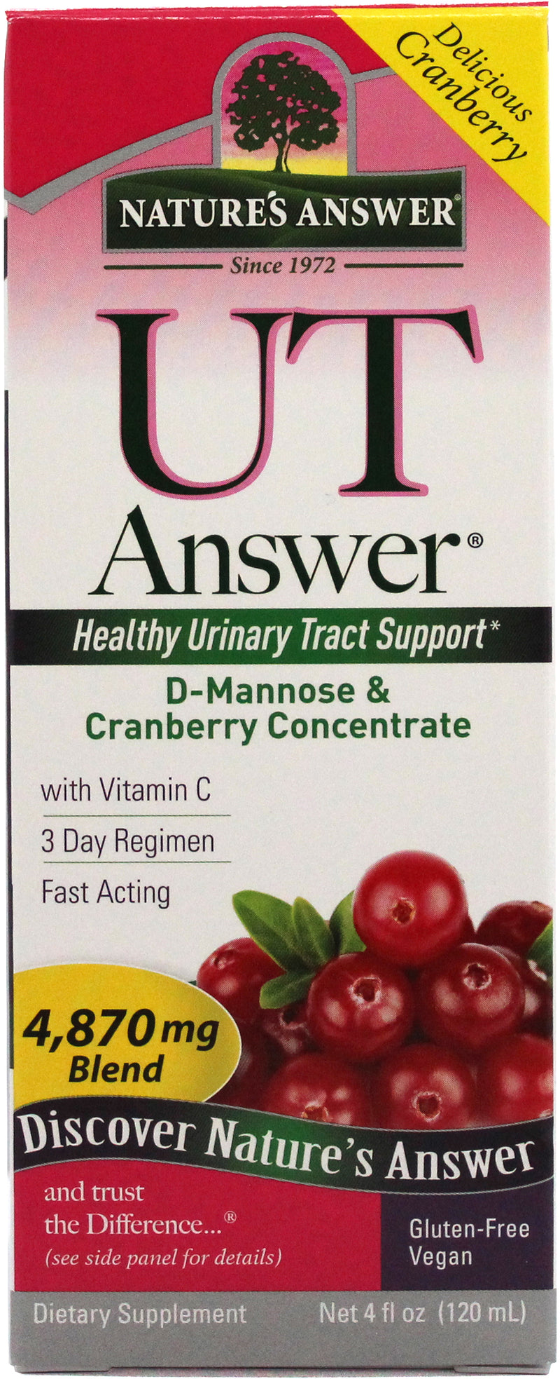 Nature’s Answer UTI Ans D-Mannose & Cranberry (Alcohol-Free)