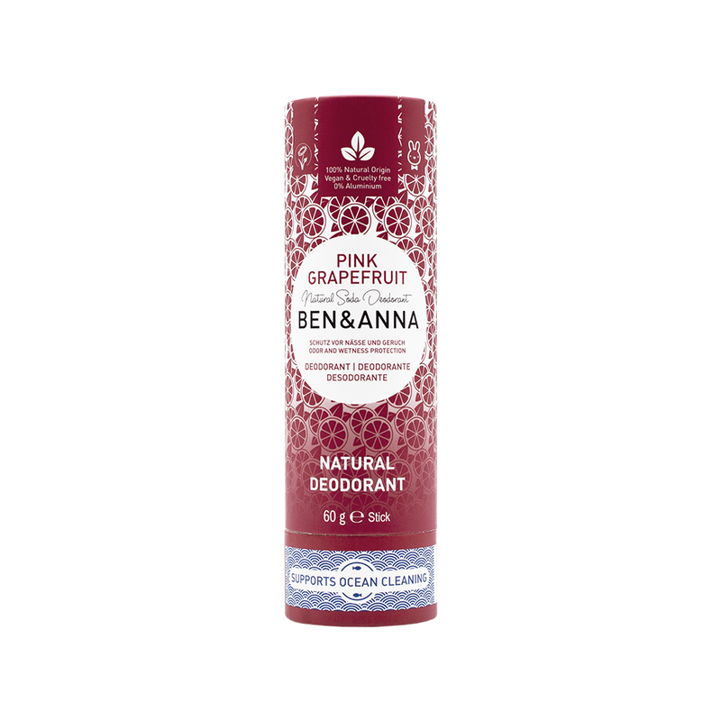 Ben&Anna Natural Soda Deodorant - Pink Grapefruit - 60g (Paper Tube)
