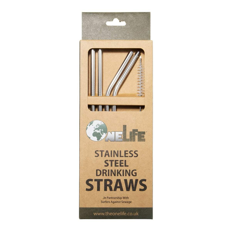 OneLife Silver 5-Pack Metal Straws